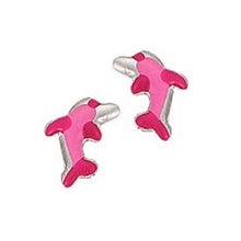 Laden Sie das Bild in den Galerie-Viewer, Scout Kinder Ohrringe Ohrstecher Silber Delphin rosa Mädchen 262002100