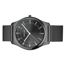 Laden Sie das Bild in den Galerie-Viewer, Bering Herren Uhr Armbanduhr Ultra-Slim Schwarz - 18340-222 Edelstahl