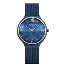 Laden Sie das Bild in den Galerie-Viewer, Bering Damen Uhr Armbanduhr Ultra-Slim Blau - 18434-397 Edelstahl
