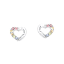 Laden Sie das Bild in den Galerie-Viewer, Prinzessin Lillifee Kinder Ohrringe Silber Herz bunt 2024376