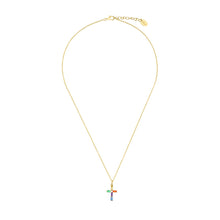 Laden Sie das Bild in den Galerie-Viewer, s.Oliver Jewel Damen Kette Halskette Silber 925 gold Zirkonia Kreuz 2035509