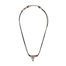 Laden Sie das Bild in den Galerie-Viewer, s.Oliver Jewel Herren Kette Leder Edelstahl silber Leder schwarz Zahn 2035535