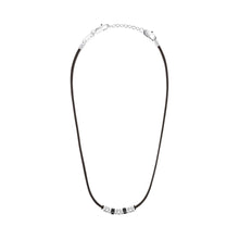 Laden Sie das Bild in den Galerie-Viewer, s.Oliver Jewel Herren Kette Leder schwarz Beads silber 2035829