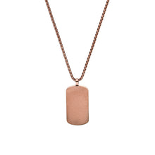 Laden Sie das Bild in den Galerie-Viewer, s.Oliver Jewel Herren Kette Identkette Edelstahl IP Braun Dog Tag 2037991