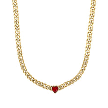 Laden Sie das Bild in den Galerie-Viewer, s.Oliver Jewel Damen Kette Halskette Edelstahl Gold Herz Zirkonia rot 2040608