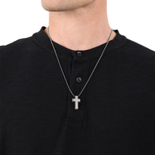 Laden Sie das Bild in den Galerie-Viewer, s.Oliver Jewel Herren Kette Edelstahl silber Kreuz 2040626