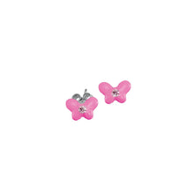Laden Sie das Bild in den Galerie-Viewer, Scout Kinder Ohrringe Ohrstecker Silber Schmetterling rosa Mädchen 262157100