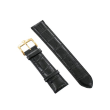 Laden Sie das Bild in den Galerie-Viewer, Ingersoll Ersatzband für Uhren Leder schwarz g. Kroko Dornschließe Gold 22 mm