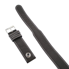 Laden Sie das Bild in den Galerie-Viewer, Ingersoll Ersatzband für Uhren Leder schwarz Naht weiss Niete Dornschl. Si 22 mm