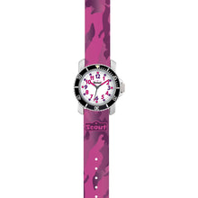 Laden Sie das Bild in den Galerie-Viewer, Scout Kinder Uhr Lernuhr Diver - Pink Camouflage Mädchen 280377004