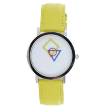 Laden Sie das Bild in den Galerie-Viewer, Aristo Bauhaus Damen Uhr Edelstahl 4D85G Leder gelb