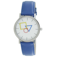 Laden Sie das Bild in den Galerie-Viewer, Aristo Bauhaus Unisex Uhr Edelstahl 4D85IB Leder blau