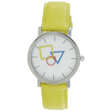 Laden Sie das Bild in den Galerie-Viewer, Aristo Bauhaus Unisex Uhr Edelstahl 4D85IG Leder gelb