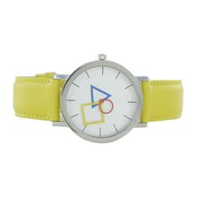Laden Sie das Bild in den Galerie-Viewer, Aristo Bauhaus Unisex Uhr Edelstahl 4D85IG Leder gelb