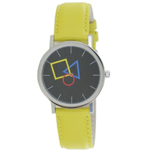 Laden Sie das Bild in den Galerie-Viewer, Aristo Bauhaus Unisex Uhr Edelstahl 4D86IG Leder gelb