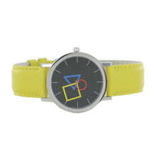Laden Sie das Bild in den Galerie-Viewer, Aristo Bauhaus Unisex Uhr Edelstahl 4D86IG Leder gelb