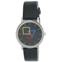 Laden Sie das Bild in den Galerie-Viewer, Aristo Bauhaus Unisex Uhr Edelstahl 4D86IS Leder schwarz