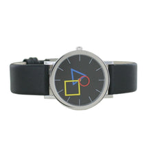 Laden Sie das Bild in den Galerie-Viewer, Aristo Bauhaus Unisex Uhr Edelstahl 4D86IS Leder schwarz
