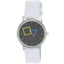 Laden Sie das Bild in den Galerie-Viewer, Aristo Bauhaus Unisex Uhr Edelstahl 4D86IW Leder weiß
