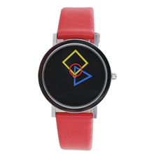 Laden Sie das Bild in den Galerie-Viewer, Aristo Bauhaus Damen Uhr Edelstahl 4D86R Leder rot