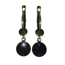 Laden Sie das Bild in den Galerie-Viewer, Konplott Ohrringe Ohrhänger Black Jack hängend lila purple velvet