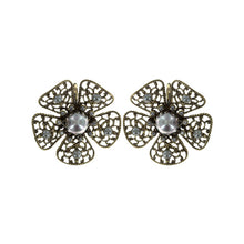 Laden Sie das Bild in den Galerie-Viewer, Konplott Ohrringe Brisur Flamenco red large dark antique brass