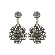 Laden Sie das Bild in den Galerie-Viewer, Konplott Ohrringe Ohrhänger Flamenco grey large antique brass