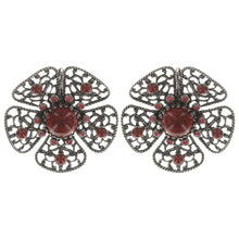 Laden Sie das Bild in den Galerie-Viewer, Konplott Ohrringe Brisur Flamenco red large dark antique silver
