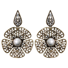 Laden Sie das Bild in den Galerie-Viewer, Konplott Ohrringe Ohrhänger Flamenco grey large antique brass