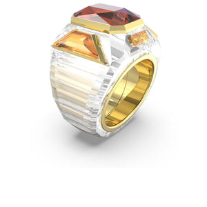 Swarovski Damen Ring Cocktailring Metall Gold Kristall Chroma EMER Rosa