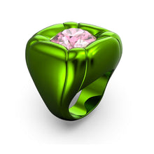 Laden Sie das Bild in den Galerie-Viewer, Swarovski Damen Ring Edelstahl Kristall DULCIS Grün-Rosa