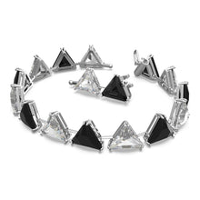 Laden Sie das Bild in den Galerie-Viewer, Swarovski Damen Armband Armreif Ortyx Kristalle Dreieckschliff sw weiß 5619154