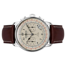 Laden Sie das Bild in den Galerie-Viewer, Zeppelin Herren Uhr Chronograph Armbanduhr LZ 126 Leder 7614-5-1