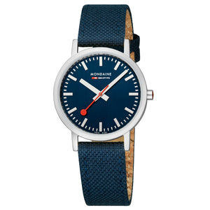 Mondaine Unisex Uhr Classic Armbanduhr 36 mm A660.30314.40SBD Textil