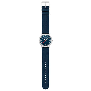 Mondaine Unisex Uhr Classic Armbanduhr 36 mm A660.30314.40SBD Textil