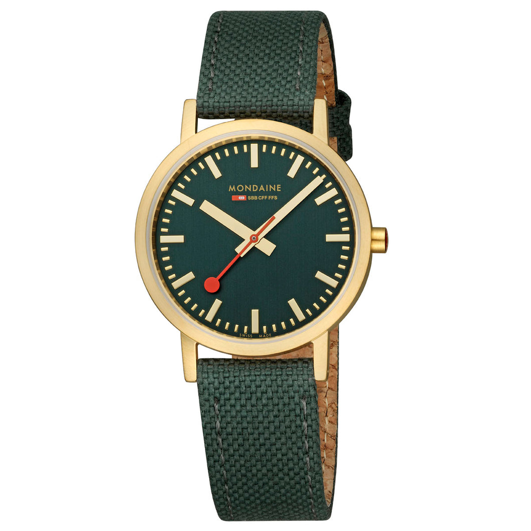 Mondaine Damen Uhr Classic Armbanduhr 36 mm A660.30314.60SBS Textil