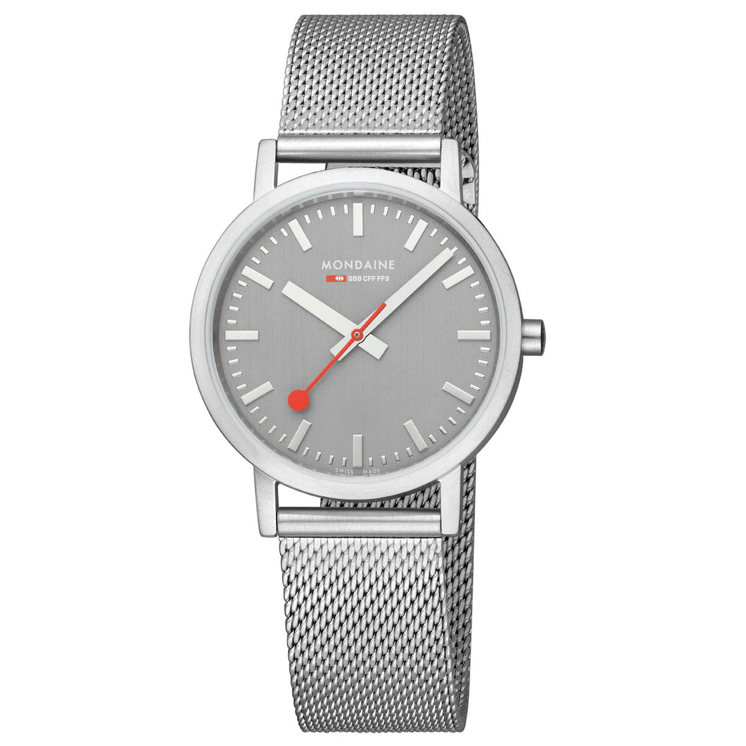 Mondaine Unisex Uhr Classic Armbanduhr 36 mm A660.30314.80SBJ Edelstahl