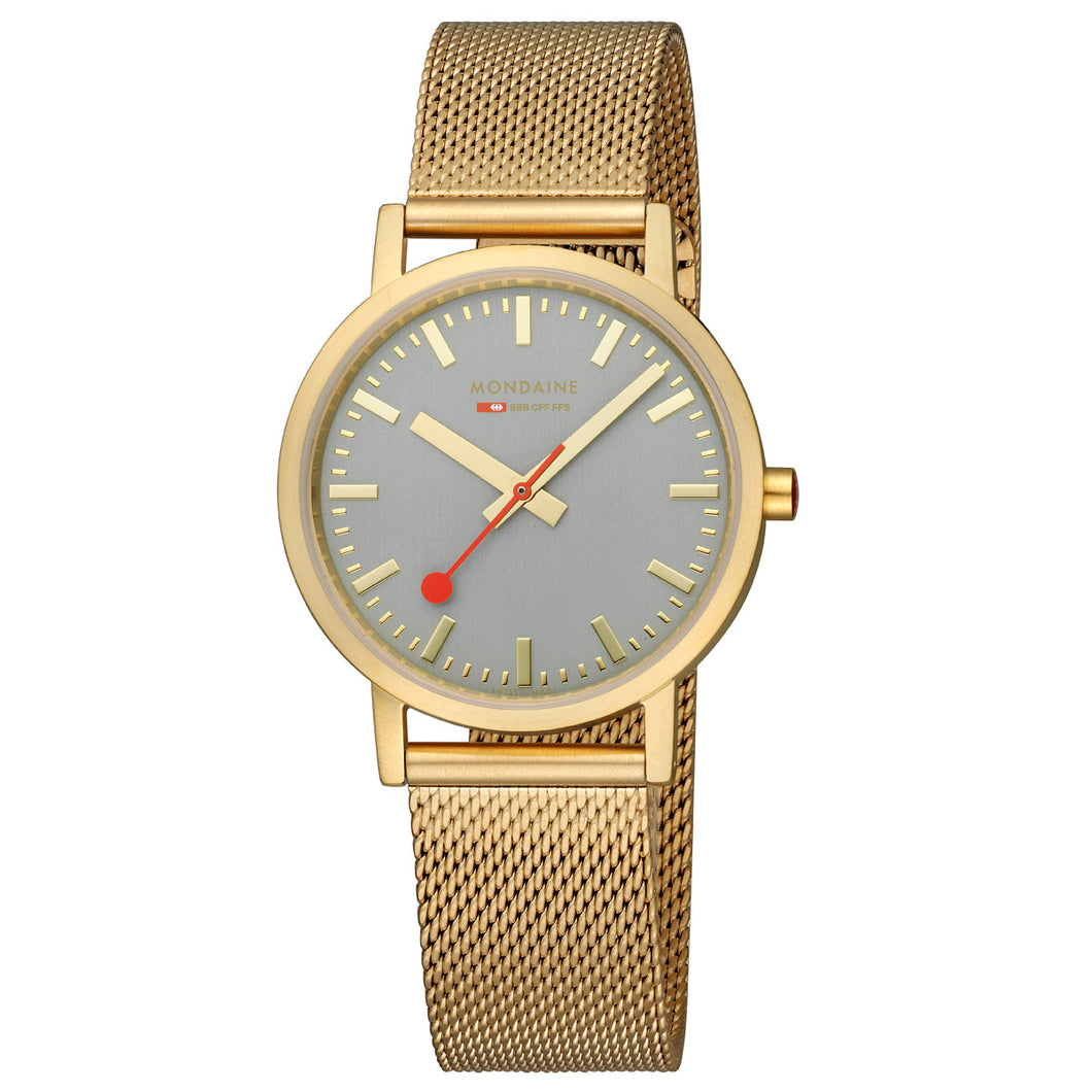 Mondaine Unisex Uhr Classic Armbanduhr 36 mm A660.30314.80SBM Edelstahl