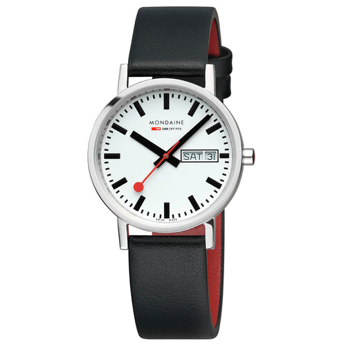Mondaine Unisex Uhr Classic Armbanduhr 36 mm A667.30314.11SBBV Leder