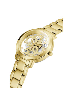 Guess Damen Uhr Armbanduhr QUATTRO CLEAR GW0300L2 Edelstahl gold