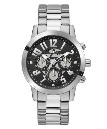 Guess Herren Uhr Armbanduhr Multifunktion PARKER GW0627G1 Edelstahl silber