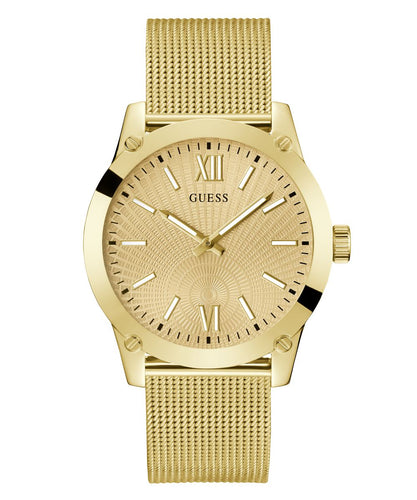 Guess Herren Uhr Armbanduhr CRESCENT GW0629G2 Edelstahl gold