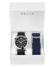 Laden Sie das Bild in den Galerie-Viewer, Guess Herren Uhr Armbanduhr CRESCENT GW0630G1 Leder Silikon