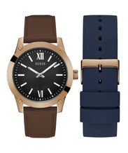 Laden Sie das Bild in den Galerie-Viewer, Guess Herren Uhr Armbanduhr CRESCENT GW0630G3 Leder Silikon