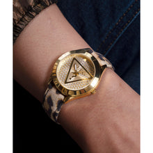 Laden Sie das Bild in den Galerie-Viewer, Guess Damen Uhr Armbanduhr GLITZ PLAQUE GW0745L2 Leder
