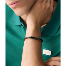 Laden Sie das Bild in den Galerie-Viewer, ASTON MARTIN Herren Armband Lederband Edelstahl AML THRILL MJRIF5BU1