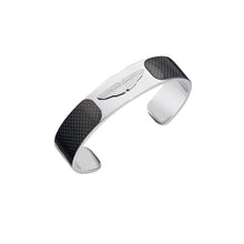 Laden Sie das Bild in den Galerie-Viewer, ASTON MARTIN Herren Armband Armreif Edelstahl silber Carbon AML ICON MJRTF5BL0