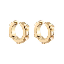 Laden Sie das Bild in den Galerie-Viewer, Philipp Plein Damen Ohrringe Creolen Edelstahl IP Gold THE PLEIN CUFF PJ1EA22EU