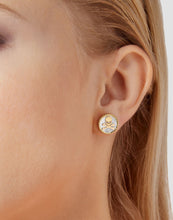 Laden Sie das Bild in den Galerie-Viewer, Philipp Plein Damen Ohrringe Ohrstecker Edelstahl IP Gold PLEIN MINI LOGO PJ2EA07EU