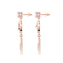 Laden Sie das Bild in den Galerie-Viewer, Philipp Plein Damen Ohrringe Edelstahl IP Rose Gold PLEIN MINI LOGO PJ2EA14EU